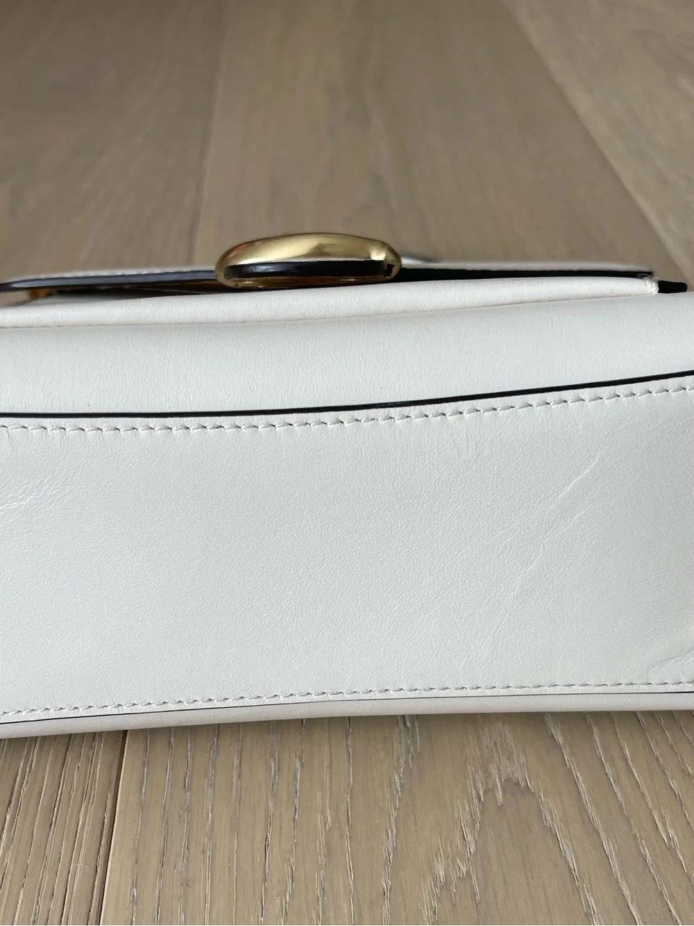 Coach Cream Pebbled Leather Satchel with Gold 'C' Turnlock - Picture 10 of 16